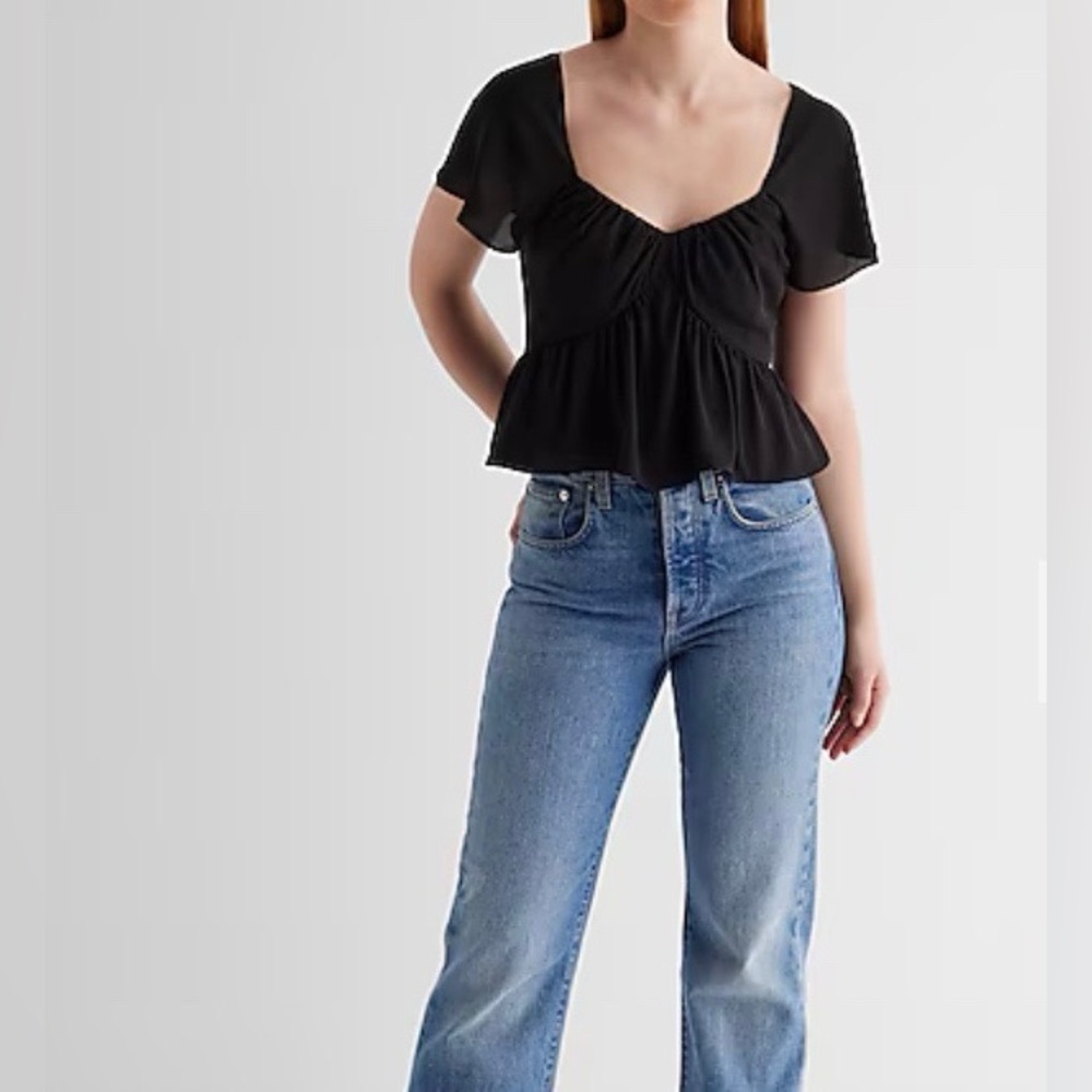 Express Cropped peplum Top